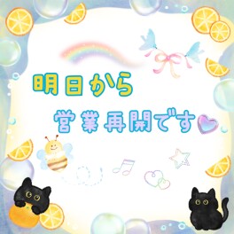 明日から営業再開です！！